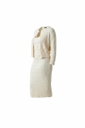 Dwuczęściowy komplet Emery Rose ecru – sukienka + kardigan – XL – nowy