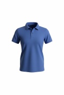Koszulka polo SG chabrowa/kobaltowa S (bawełna, pika)