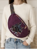 Nerka damska XXXL handmade z kotem fioletowa