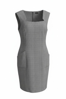 Sukienka w kratkę Evie szara 44 (XL)