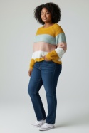Sweter Only w kolorowe pasy z połyskiem M (oversize)