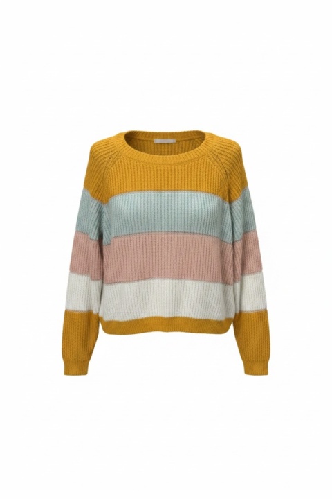 Sweter Only w kolorowe pasy z połyskiem M (oversize)