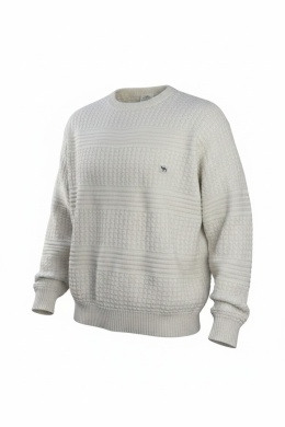 Sweter męski Camel – beżowy, strukturalny, retro vintage (rozmiar 56 / XXL)