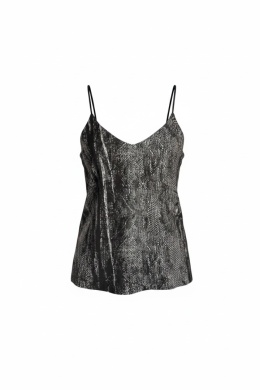 Top H&M Conscious Collection satynowy animal print 38 (V‑neck, luźny)